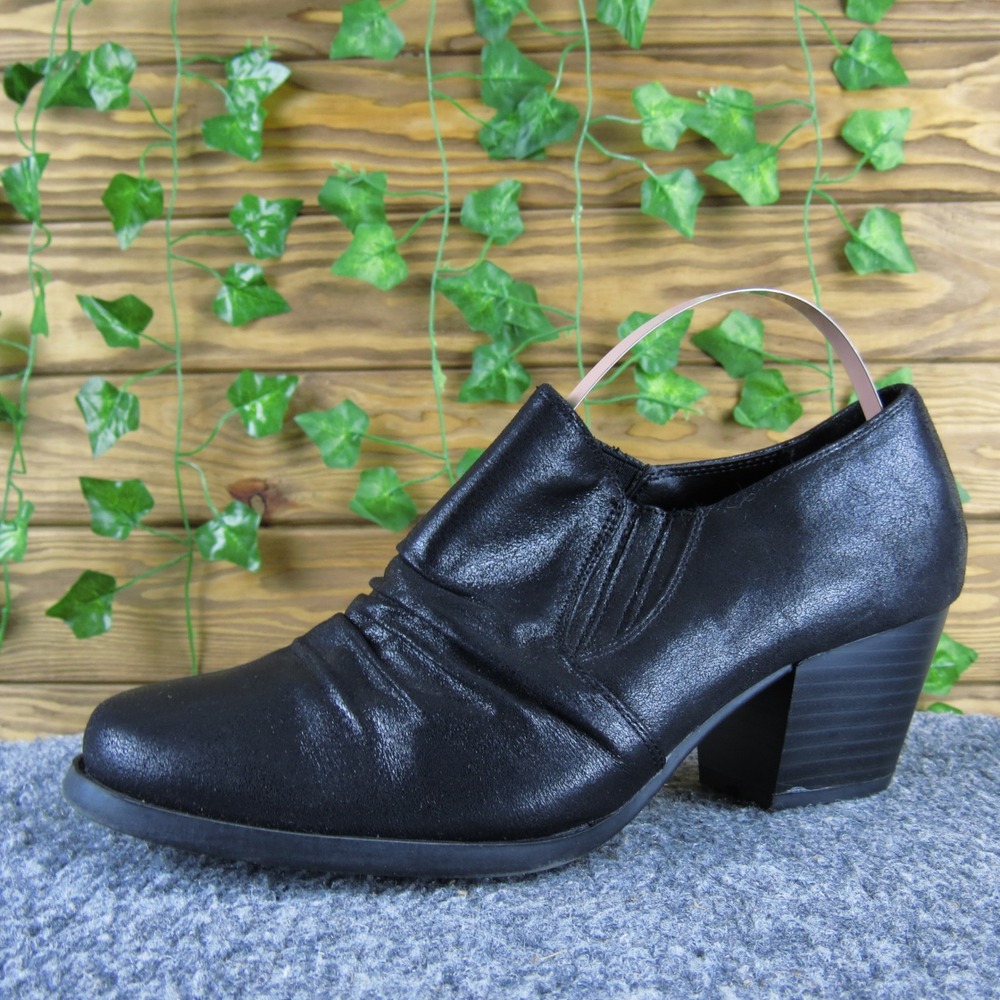 Great Northwest Cherie Black Textile Bootie Heeled‎ Slip-On Shoes Women's 8.5